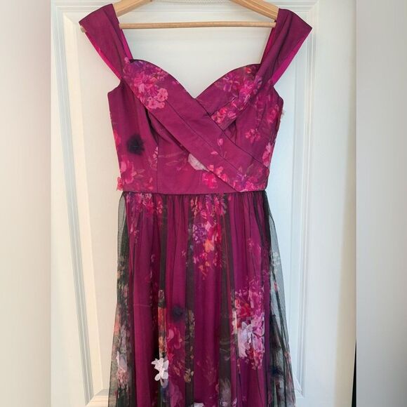 Dress the Population Aurea Floral Print Off the Shoulder Gown | retail $748 - Picture 6 of 16